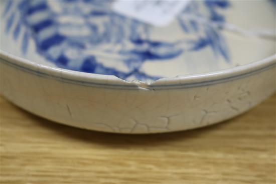 A Chinese blue and white dish, late 19th century